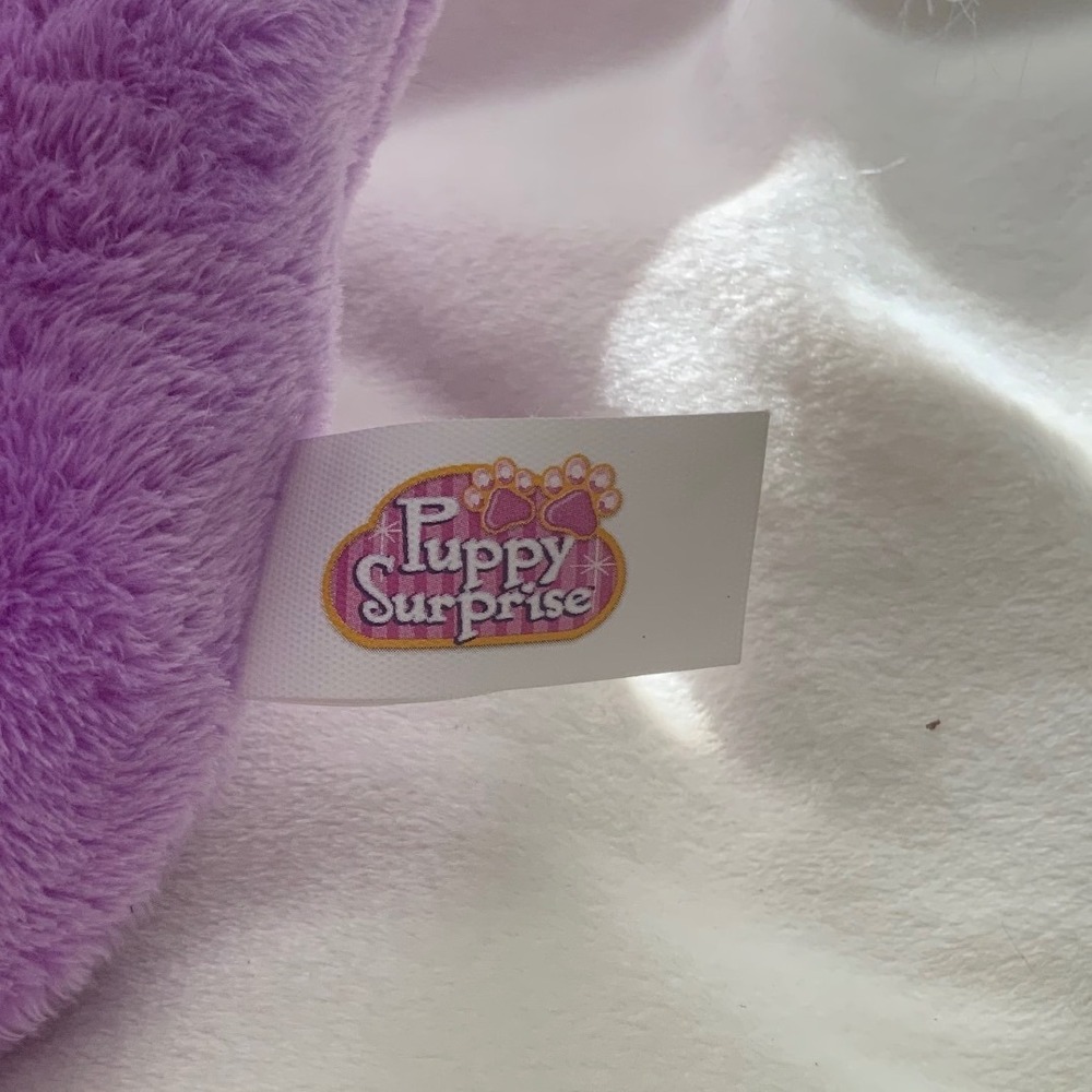 Puppy Surprise Purple Plush Purse Bag Rainbow Hair Puppy Dog 12" Plush Toy - Picture 5 of 8